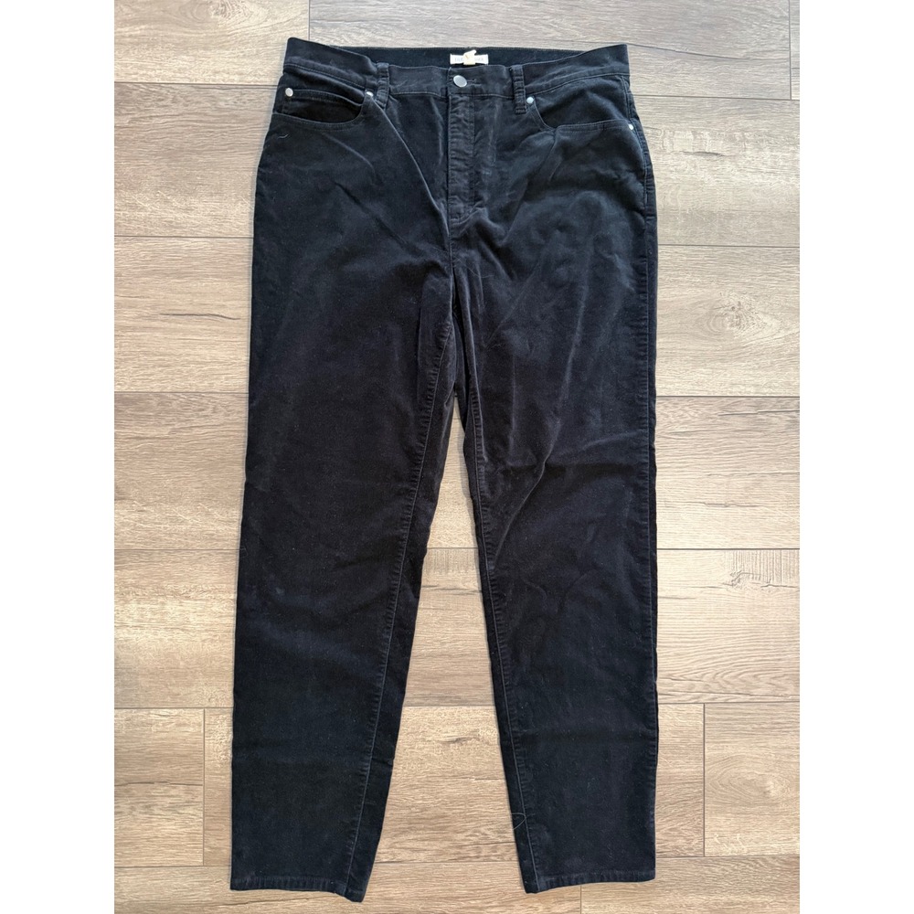 Eileen Fisher Black Velvet Straight Leg Pants Women's Size Medium